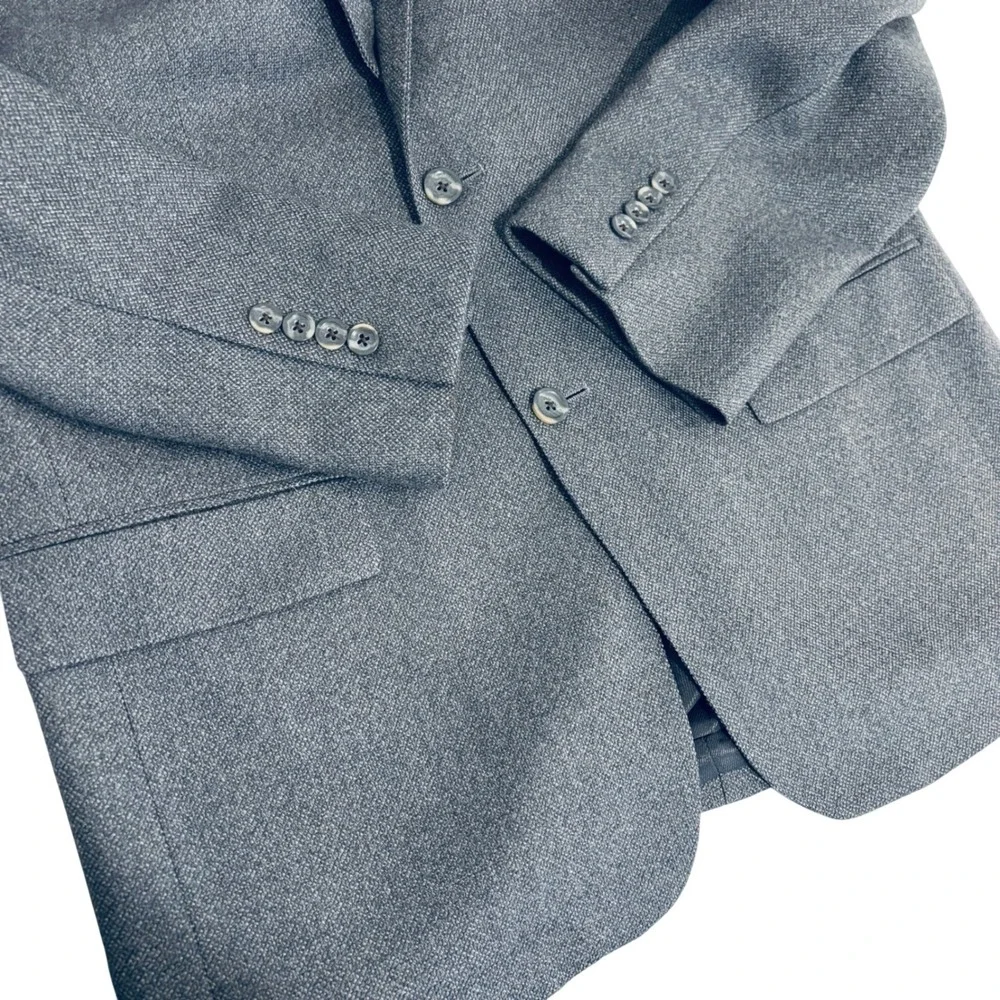 Oscar de la Renta Blazer Mens 42R Gray Lambswool Cashmere 2 Button Fully Lined